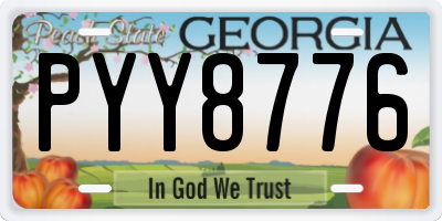 GA license plate PYY8776