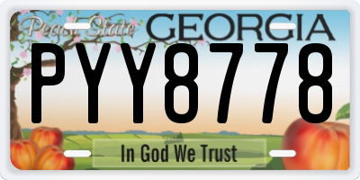 GA license plate PYY8778