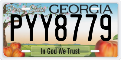 GA license plate PYY8779