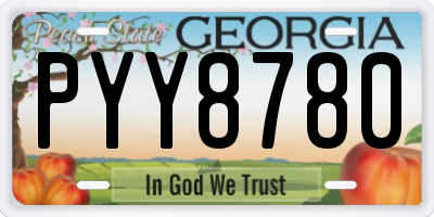 GA license plate PYY8780