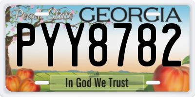 GA license plate PYY8782