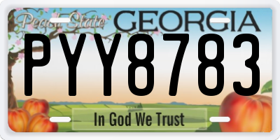 GA license plate PYY8783