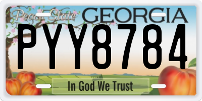 GA license plate PYY8784