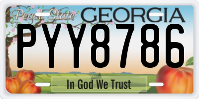 GA license plate PYY8786