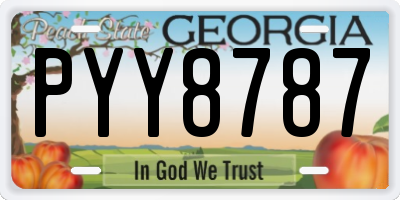 GA license plate PYY8787