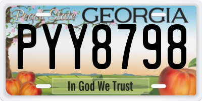 GA license plate PYY8798