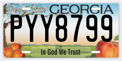 GA license plate PYY8799