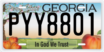 GA license plate PYY8801