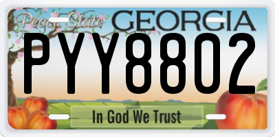 GA license plate PYY8802