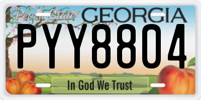 GA license plate PYY8804