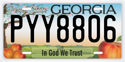 GA license plate PYY8806