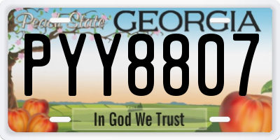 GA license plate PYY8807