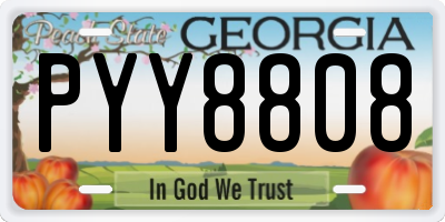 GA license plate PYY8808