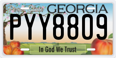 GA license plate PYY8809