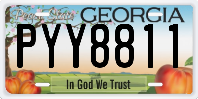 GA license plate PYY8811