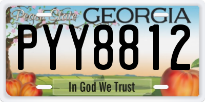 GA license plate PYY8812
