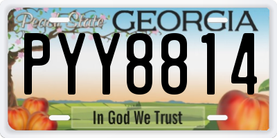 GA license plate PYY8814
