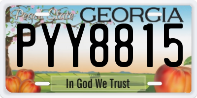 GA license plate PYY8815