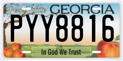 GA license plate PYY8816