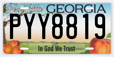 GA license plate PYY8819