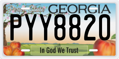 GA license plate PYY8820