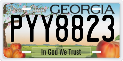 GA license plate PYY8823