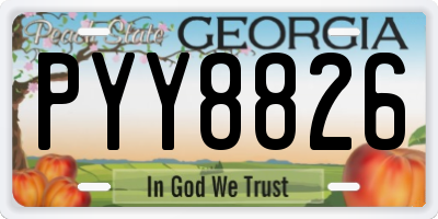 GA license plate PYY8826