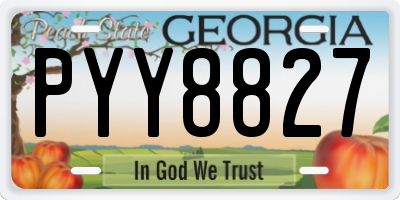 GA license plate PYY8827
