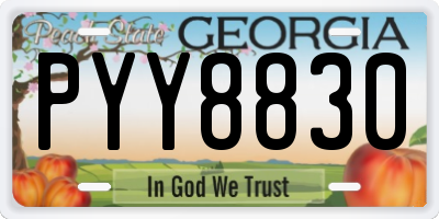 GA license plate PYY8830