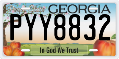 GA license plate PYY8832