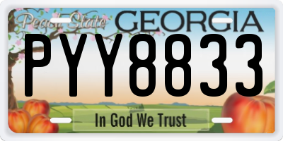 GA license plate PYY8833