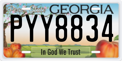 GA license plate PYY8834