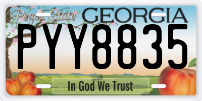 GA license plate PYY8835