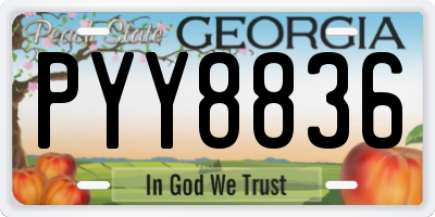GA license plate PYY8836