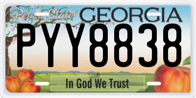 GA license plate PYY8838