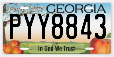 GA license plate PYY8843