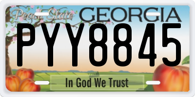 GA license plate PYY8845