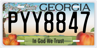 GA license plate PYY8847