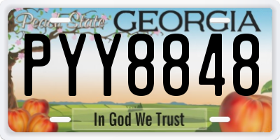 GA license plate PYY8848