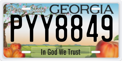 GA license plate PYY8849