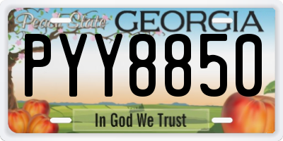 GA license plate PYY8850