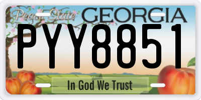 GA license plate PYY8851