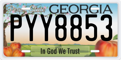 GA license plate PYY8853