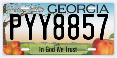 GA license plate PYY8857