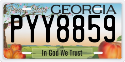 GA license plate PYY8859
