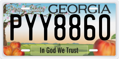 GA license plate PYY8860