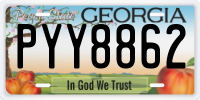 GA license plate PYY8862