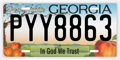 GA license plate PYY8863