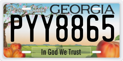 GA license plate PYY8865