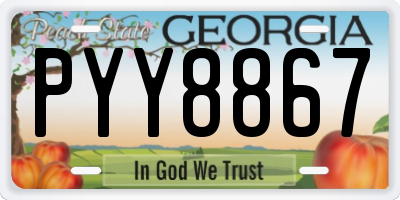 GA license plate PYY8867